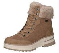 Winterstiefelette REMONTE "FIBER GRIP", Damen, Gr. 40, camelfarben, beige, Leder, Textil, Veloursleder, Schuhe, Winterboots, Outdoorboots mit wasserabweisender TEX-Membran (40175328-40) camelfarben, b