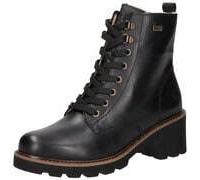Schnürboots REMONTE, Damen, Gr. 38, schwarz, Leder, Textil, unifarben, Schuhe Schnürboots, Schnürstiefelette mit wasserabweisender TEX-Membrane, Reißverschluss (70634616-38) schwarz