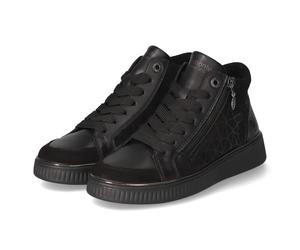Remonte Schnürstiefeletten - Gr. 37 - Schwarz - Leder & Textil