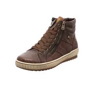 Schnürboots REMONTE, Damen, Gr. 43, braun (dunkelbraun), Leder, Lederimitat, sportlich, Schuhe, Plateau, Schnürstiefelette, Boots in Crash-Optik, Topseller (63627555-43) dunkelbraun