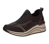 Slip-On Sneaker REMONTE, Damen, Gr. 44, braun, metallic, Lederimitat, Textil, Schuhe, Freizeitschuh, Halbschuh, Schlupfschuh mit Front-Reißverschluss (66253116-44) braun, metallic