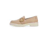 Loafer REMONTE Gr. 41, beige Damen Schuhe Slip ons Chunky Slipper, Plateau Slipper mit moderner Flecht-Zierschnalle (34721655-41)