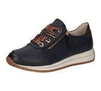 Keilsneaker REMONTE, Damen, Gr. 44, blau kombiniert, Leder, Schuhe, Freizeitschuh, Halbschuh, Schnürschuh mit Außenreißverschluss (19484615-44) blau kombiniert