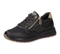 Remonte Sneaker Lederimitat Schwarz/Gold - 39