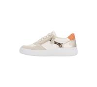 Plateausneaker REMONTE, Damen, Gr. 41, creme, natur, orange, Leder, Lederimitat, kontrastfarbene Details, Schuhe Plateausneaker, Schnürschuh, Halbschuh, Freizeitsneaker mit Schaftrandpolsterung (40215