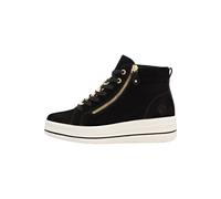 Remonte Damen High-Top Sneaker D1C70, Frauen Halbschuhe,lose Einlage,straßenschuhe,Strassenschuhe,Freizeitschuhe,Turnschuhe,schwarz (02),37 EU