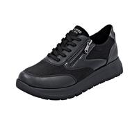 Plateausneaker REMONTE, Damen, Gr. 41, schwarz, Textil, Lederimitat, Lacklederimitat, unifarben, sportlich, Schuhe, Schnürschuh, Halbschuh, Freizeitsneaker mit gepolstertem Schaftrand (54076054-41) sc