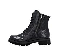 Schnürstiefelette REMONTE, Damen, Gr. 44, schwarz, Lacklederimitat, glänzend, modisch, Schuhe, Schnürboots, Stiefelette, Profilsohle, mit Glitzer-Schnürsenkel (40984366-44) schwarz
