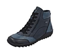 Schnürboots REMONTE, Damen, Gr. 44, blau (nachtblau, blau), Leder, Lederimitat, casual, Schuhe, Winterboots, Stiefelette, Boots mit wasserabweisender TEX-Membran (86234405-44) nachtblau, blau