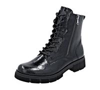 Schnürstiefelette REMONTE, Damen, Gr. 42, schwarz, Lacklederimitat, glänzend, modisch, Schuhe, Schnürboots, Stiefelette, Profilsohle, mit Glitzer-Schnürsenkel (40984366-42) schwarz
