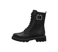 Remonte Schnürboots Stiefelette Leder Profilsohle Blockabsatz mit Zierschnalle Damen Schwarz Gr. 37