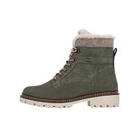 Winterstiefelette REMONTE "Elisabeth Hurley-Collection", Damen, Gr. 39, grün (khaki, beige), Nubukleder, Filz, Textil, casual, Schuhe, Schnürboots mit wasserabweisender TEX-Membran und Fiber Grip (634