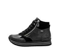 Sneakerboots REMONTE, Damen, Gr. 38, schwarz, Leder, Textil, unifarben, sportlich, Schuhe, Schnürboots, Plateauboots, Stiefelette, wasserabweisende TEX-Membran (61202440-38) schwarz
