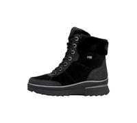 Schnürstiefelette REMONTE "Remonte Stiefelette Veloursleder/Textil", Damen, Gr. 38, schwarz, schwarz, Textil, Veloursleder, Schuhe Schnürstiefelette (11214352-38) schwarz, schwarz