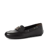Tamaris Damen Slipper Moccassin 1-24630-44 003 Leder, schwarz, flach Größe 39 EU