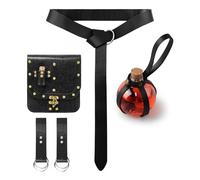 Renaissance-Gürteltasche Wikinger Gürteltasche Mittelalter Ren Faire Cosplay Steampunk Vintage Zubehör, Farbe: Schwarz, 18.2 cm x 14.8 cm, Mittelalter