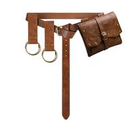 Renaissance Gürteltasche Wikinger Leder Mittelalter Gürtel Hüfttasche Pirat Cosplay Festival Halloween Verstellbares Zubehör, Braun, Mittelalter