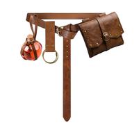 Renaissance Gürteltasche Wikinger Leder Mittelalter Gürtel Hüfttasche Pirat Cosplay Festival Halloween Verstellbares Zubehör, Flaschen, Braun, Mittelalter
