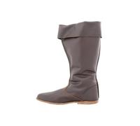 Renaissance-Stiefel für Herren Damen Mittelalter Lange Stiefel, PU Leder Ritter Stiefel Steampunk, Reitstiefel Retro Gothic Lederschuhe,Braun,43 EU