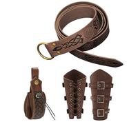 Renaissance Zubehör, Vintage Medieval Gürtel Tasche für Cosplay und Themed Events, Leder Waist Bag für Kostüm Wear Festival Outfits Renaissance Messe Gold Historical Gear 400 g, Kaffee, Se référer au