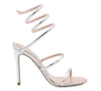 René Caovilla Sandalen - Silver Leather Cleo Sandals With Stiletto Heel - Gr. 39 (EU) - in Silber - für Damen