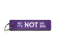 RENEGADE® Motorrad Schlüsselanhänger aus Stoff mit Schlüsselring Bestickt & Kratzfest - 130 x 30 mm, lila - (NOT HIS BIKE)