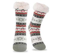 RenFox Hausschuhe Damen Winter, Anti Rutsch Socke, Winter Hausschuhe Socken, Damen Nicht Gleiten Strick Fleece Gefütterte, Dicke Haussocken Plüsch Innen-Socken,Socke Warm Geschenk, Einheitsgröße