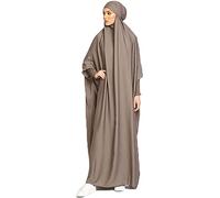 Renholin Frauen Muslimisches Kleid EIN Stück Gebetskleid für Frauen Abaya Islamischer Naher Osten Dubai Türkei Maxi Abaya Kaftan mit Hijab Kleid Volle Abdeckung Kleid