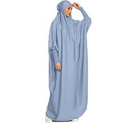 Renholin Frauen Muslimisches Kleid EIN Stück Gebetskleid für Frauen Abaya Islamischer Naher Osten Dubai Türkei Maxi Abaya Kaftan mit Hijab Kleid Volle Abdeckung Kleid