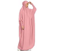 Renholin Frauen Muslimisches Kleid EIN Stück Gebetskleid für Frauen Abaya Islamischer Naher Osten Dubai Türkei Maxi Abaya Kaftan mit Hijab Kleid Volle Abdeckung Kleid