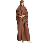 Renholin Frauen Muslimisches Kleid EIN Stück Gebetskleid für Frauen Abaya Islamischer Naher Osten Dubai Türkei Maxi Abaya Kaftan mit Hijab Kleid Volle Abdeckung Kleid