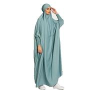 Renholin Frauen Muslimisches Kleid EIN Stück Gebetskleid für Frauen Abaya Islamischer Naher Osten Dubai Türkei Maxi Abaya Kaftan mit Hijab Kleid Volle Abdeckung Kleid