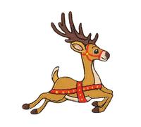 Rentier Weihnachten Aufnäher zum aufbügeln oder aufnähen Bügelbild Aufbügler für Kleidung gestickter Bügelpatch Applikation Hirsch Patch Größe 6,4 x 7,2 cm