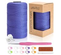Renyiz Baumwolle Zum Häkeln Makramee Garn 2.5mm 250g 210m Baumwollgarn Mit 3mm Häkeln Häkelgarn für Taschen und Handwerksprojekte Geeignet für Anfänger Cotton Yarn