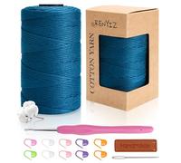 Renyiz Baumwolle Zum Häkeln Makramee Garn 2.5mm 250g 210m Baumwollgarn Mit 3mm Häkeln Häkelgarn für Taschen und Handwerksprojekte Geeignet für Anfänger Cotton Yarn