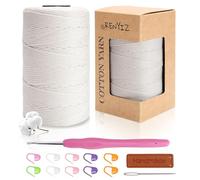 Renyiz Baumwolle Zum Häkeln Makramee Garn 2.5mm 250g 210m Baumwollgarn Mit 3mm Häkeln Häkelgarn für Taschen und Handwerksprojekte Geeignet für Anfänger Cotton Yarn