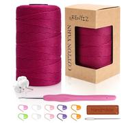 Renyiz Makramee Garn 2.5mm 250g 210m Baumwollgarn Mit 3mm Häkeln Baumwolle Zum Häkeln Häkelgarn für Taschen und Handwerksprojekte Geeignet für Anfänger Cotton Yarn
