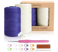 Renyiz Makramee Garn 2.5mm 2x250g Baumwollgarn Mit 3mm Häkeln Baumwolle Zum Häkeln Häkelgarn für Taschen und Handwerksprojekte Geeignet für Anfänger Cotton Yarn