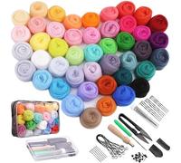 Reovin 45 Farben Nadelfilz Set, Filz Starterset Filzwolle Nadelfilzen Set