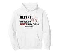 Repent, Your Chance Expires When You Do Heartbeat EKG Faith Pullover Hoodie