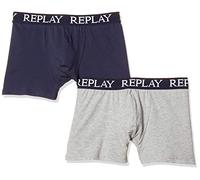 2er Pack REPLAY Basic Boxershorts Herren grey melange/indigo XXL