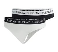 Replay Damen 2er Pack Strings mit Logobund, Black/White N171 (Mehrfarbig), S