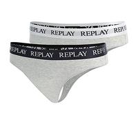 Replay Damen 2er Pack Strings mit Logobund, Light Grey Mel N288 (Grau), S