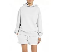 Replay Damen Hoodie aus Baumwolle, White 001 (Weiß), L