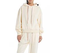 Replay Damen Hoodie aus Baumwollmix, Platinum 012 (Weiß), M