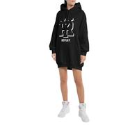 Replay Damen Hoodie Kleid mit Kapuze, Black 098 (Schwarz), L