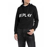 Replay Damen Hoodie mit Kapuze, Black 098 (Schwarz), XXS