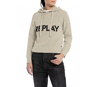 Replay Damen Hoodie mit Kapuze, Pearl Grey 772 (Grau), XS