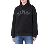 REPLAY Damen Hoodie mit Logo, Black Lurex 040 (Schwarz), S