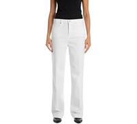 Replay Damen Jeans Melja Straight-Fit, Weiß (Natural White 100), 31W / 32L